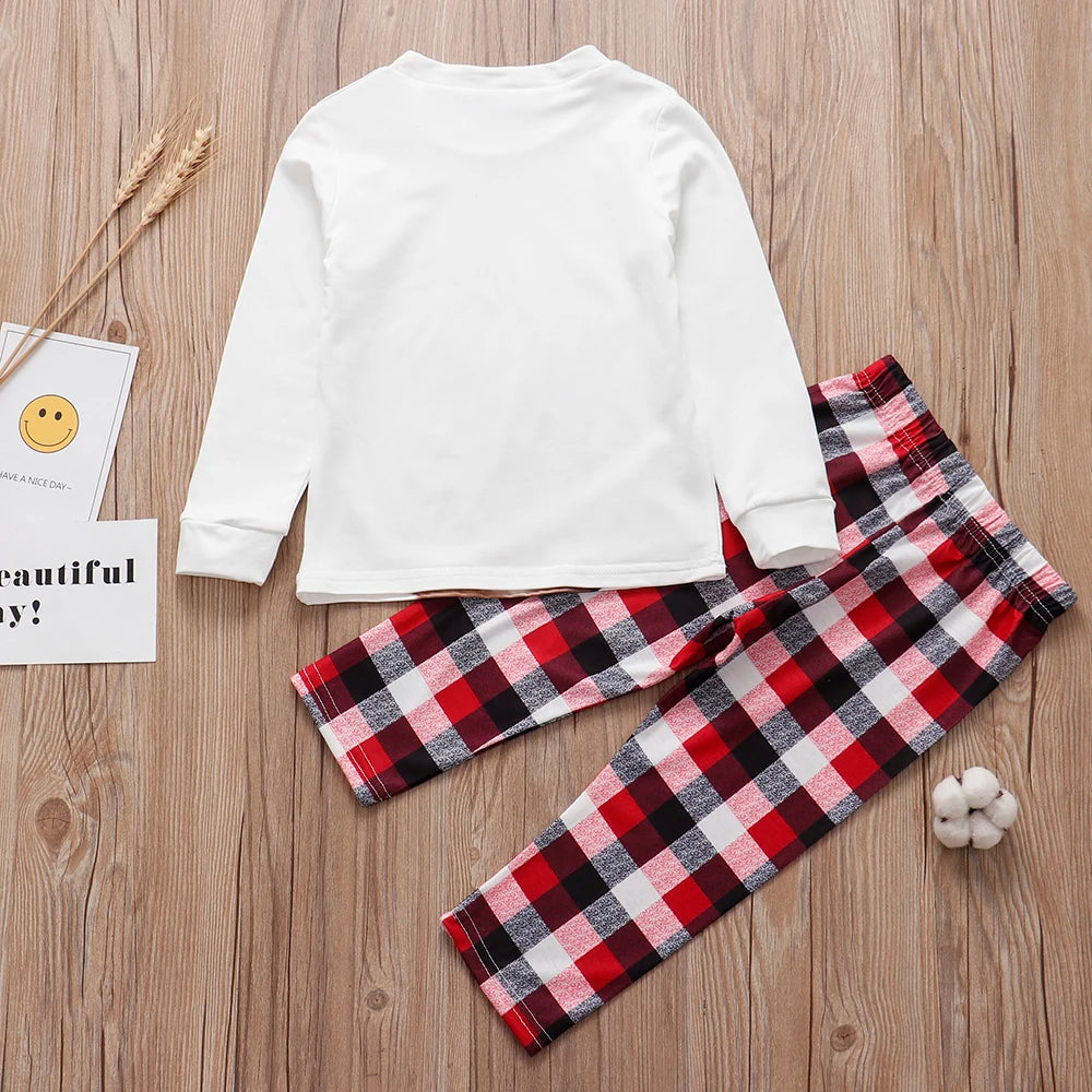 Pyjama de Noël renne et carreaux vu de dos