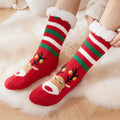 Chaussettes de Noël polaire rouges motif renne
